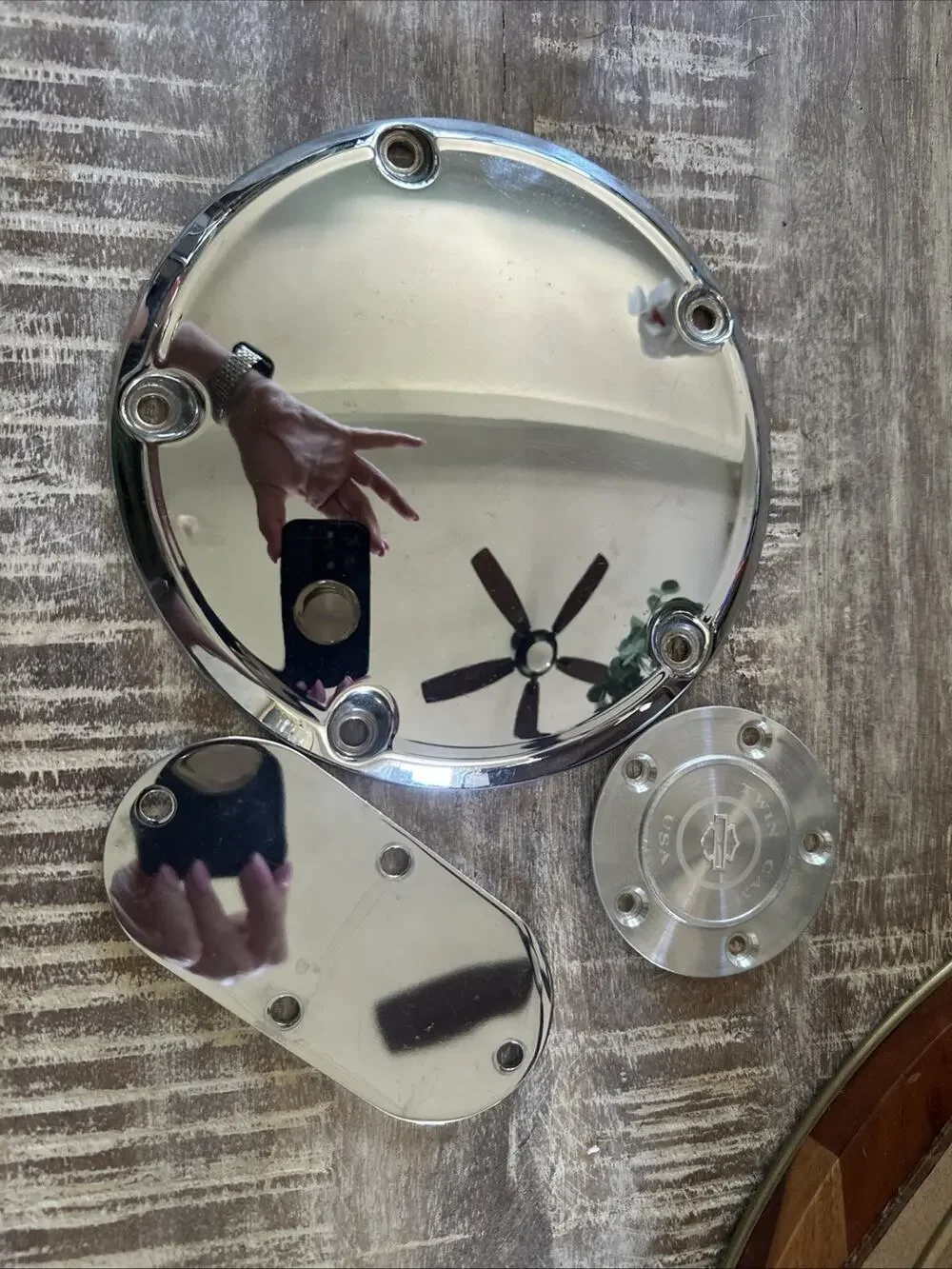 Harley Davidson Genuine Chrome Twin Cam Derby ,Chain Inspection & Timer Covers
